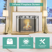 Load image into Gallery viewer, 3-Panel Fireplace Screen Decor Cover with Exquisite Pattern
