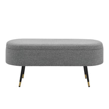 Load image into Gallery viewer, Phoebe KD  Fabric Storage Bench w/ Gold Tip Metal Legs
