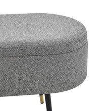 Load image into Gallery viewer, Phoebe KD  Fabric Storage Bench w/ Gold Tip Metal Legs
