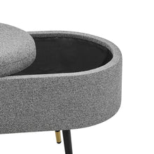 Load image into Gallery viewer, Phoebe KD  Fabric Storage Bench w/ Gold Tip Metal Legs
