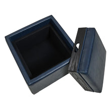 Load image into Gallery viewer, Cameron Square Bonded Leather Storage Ottoman
