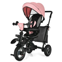 Load image into Gallery viewer, 7-In-1 Baby Folding Tricycle Stroller with Rotatable Seat-Pink
