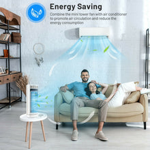 Load image into Gallery viewer, 14 Inch  Mini Oscillating Tower Fan Electric Desk Fan with 3 Speed and Timer-White
