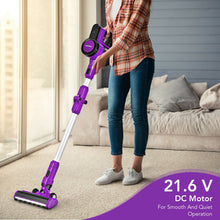 Load image into Gallery viewer, 3-in-1 Handheld Cordless Stick Vacuum Cleaner with 6-cell Lithium Battery-Purple
