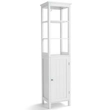 Load image into Gallery viewer, Freestanding Storage Cabinet With 3-Tier Shelf and Door for Bathroom-White
