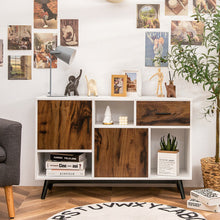 Load image into Gallery viewer, Sideboard Storage Cabinet with Display Shelves Doors and Drawer
