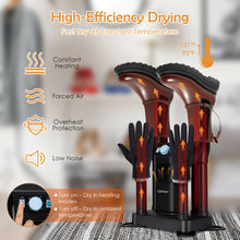 Load image into Gallery viewer, Electric Shoe Boot Dryer 4 Shoes with 180 Mins Timer Ozone Disinfection-Black
