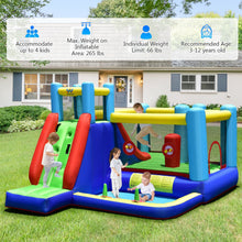 Load image into Gallery viewer, 8-in-1 Kids Inflatable Bounce House with Slide without Blower
