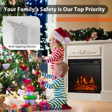 Load image into Gallery viewer, 1400W TV Stand Electric Fireplace Mantel with Remote Control-White
