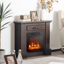 Load image into Gallery viewer, 18 Inch Electric Fireplace Freestanding Wall-Mounted Heater with Adjustable LED Flame
