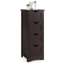 Load image into Gallery viewer, 4-Drawer Freestanding Floor Cabinet with Anti-Toppling Device-Dark Brown
