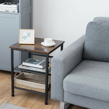 Load image into Gallery viewer, 3-Tier Industrial End Side Table Nightstand Adjustable Shelves
