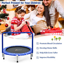 Load image into Gallery viewer, 36 Inch Kids Trampoline Mini Rebounder with Full Covered Handrail -Blue

