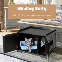 Load image into Gallery viewer, Cat Litter Box Enclosure with Double Doors for Large Cat and Kitty-Black
