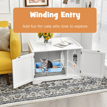 Load image into Gallery viewer, Cat Litter Box Enclosure with Double Doors for Large Cat and Kitty-White
