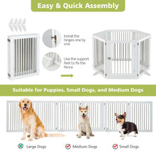 Load image into Gallery viewer, Freestanding 6-Panel Dog Gate with 4 Support Feet for Stairs-White

