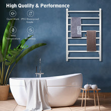 Load image into Gallery viewer, 145W Electric Towel Warmer Wall Mounted Heated Drying Rack 8 Square Bars
