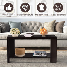 Load image into Gallery viewer, Rectangular Cocktail Coffee Table with Storage Shelf
