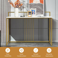 Load image into Gallery viewer, 47 Inch Modern  Console Table with Steel Frame and Storage Shelf-White
