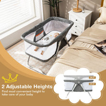 Load image into Gallery viewer, 2-In-1 Baby Bassinet with Mattress and Net-Gray
