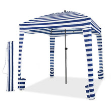 Load image into Gallery viewer, 6 x 6 Feet Foldable Beach Cabana Tent with Carrying Bag and Detachable Sidewall
