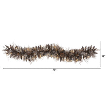 Load image into Gallery viewer, 6' Flocked Artificial Christmas Garland with 50 White Warm LED and Pine Cones
