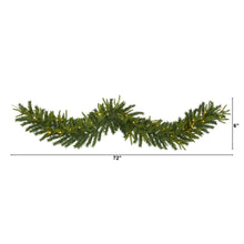 Load image into Gallery viewer, 6' Green Pine Artificial Christmas Garland with 35 Clear LED Lights
