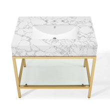 Load image into Gallery viewer, Kingsley 36" Gold Stainless Steel Bathroom Vanity by Modway
