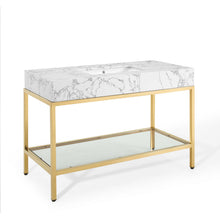 Load image into Gallery viewer, Kingsley 50" Gold Stainless Steel Bathroom Vanity by Modway
