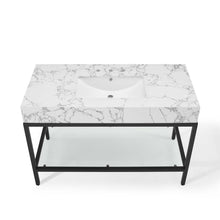 Load image into Gallery viewer, Kingsley 50" Black Stainless Steel Bathroom Vanity by Modway
