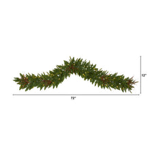 Load image into Gallery viewer, 6' Christmas Pine Artificial Garland with 50 Warm White LED Lights and Berries

