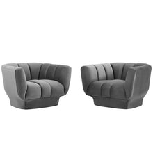 Load image into Gallery viewer, Entertain Vertical Channel Tufted Performance Velvet Armchair Set of 2 by Modway
