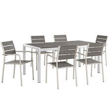 Load image into Gallery viewer, Shore 7 Piece Outdoor Patio Aluminum Dining Set by Modway
