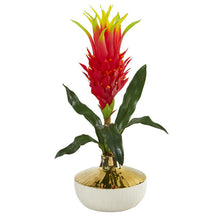 Load image into Gallery viewer, 19" Dragon Fruit Artificial Arrangement in Gold and Cream Elegant Vase
