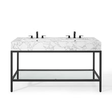 Load image into Gallery viewer, Kingsley 60" Black Stainless Steel Bathroom Vanity by Modway
