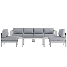 Load image into Gallery viewer, Shore 5 Piece Outdoor Patio Aluminum Sectional Sofa Set by Modway
