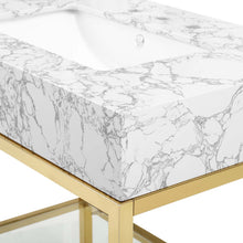 Load image into Gallery viewer, Kingsley 36" Gold Stainless Steel Bathroom Vanity by Modway
