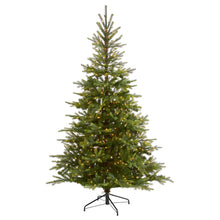 Load image into Gallery viewer, 7' North Carolina Spruce Artificial Christmas Tree w 450 Clear Lights
