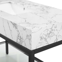 Load image into Gallery viewer, Kingsley 50" Black Stainless Steel Bathroom Vanity by Modway
