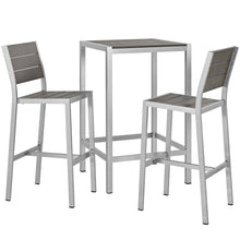 Load image into Gallery viewer, Shore 3 Piece Outdoor Patio Aluminum Pub Set by Modway
