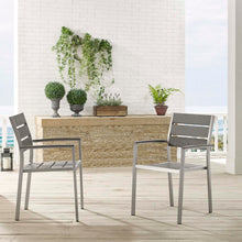 Load image into Gallery viewer, Shore Outdoor Patio Aluminum Dining Armchair Set of 2 by Modway
