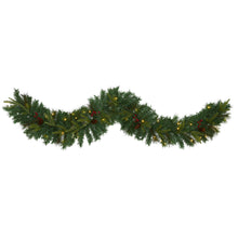 Load image into Gallery viewer, 6' Mixed Pine Artificial Christmas Garland w/ 35 Clear LED Lights
