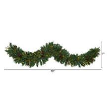 Load image into Gallery viewer, 6' Mixed Pine Artificial Christmas Garland w/ 35 Clear LED Lights
