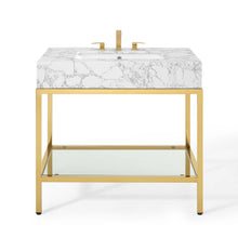 Load image into Gallery viewer, Kingsley 36" Gold Stainless Steel Bathroom Vanity by Modway
