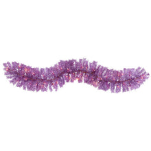 Load image into Gallery viewer, 6' Pink Artificial Christmas Garland with 50 White Warm Lights
