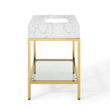 Load image into Gallery viewer, Kingsley 36" Gold Stainless Steel Bathroom Vanity by Modway
