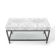 Load image into Gallery viewer, Kingsley 60" Black Stainless Steel Bathroom Vanity by Modway
