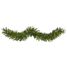 Load image into Gallery viewer, 6' Green Pine Artificial Christmas Garland with 35 Clear LED Lights
