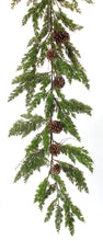 Load image into Gallery viewer, Winter Pine Garland with Pinecone Accents (Set of 2)
