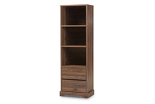 Load image into Gallery viewer, Baxton Studio Burnwood Modern and Contemporary Walnut Brown Finished Wood 2-Drawer Bookcase

